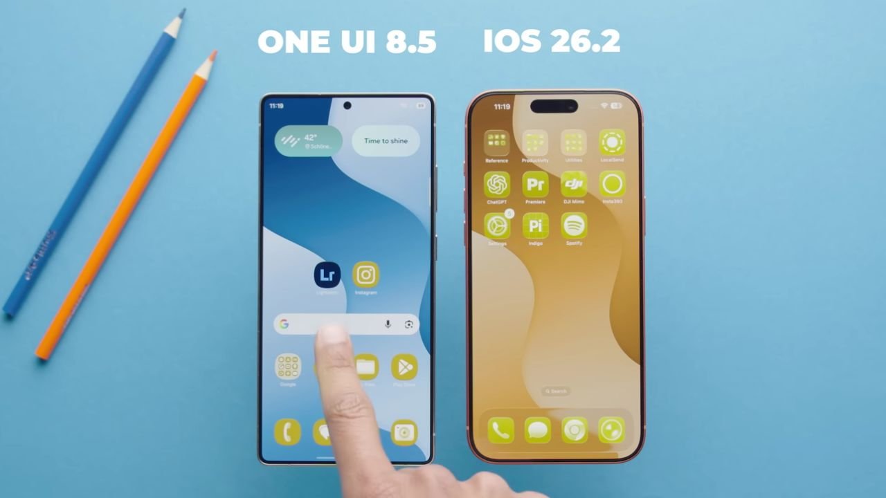 One UI 8.5 vs iOS 26.2: Mana Animasi OS Paling Smooth di 2026? 2 One UI 8.5 vs iOS 26.2 Homescreen