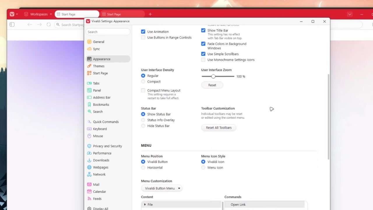 Review Vivaldi Browser Menu icon